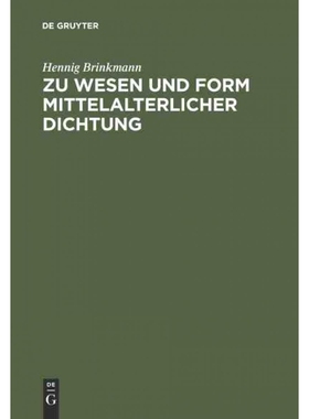 按需印刷不退不换DEG Zu Wesen und Form mittelalterlicher Dichtung[9783484103665]