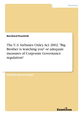 预订The U.S. Sarbanes Oxley Act 2002. 