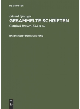 按需印刷不退不换DEG Geist der Erziehung[9783111079103]