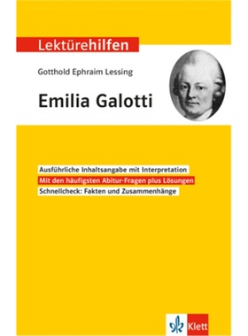 预订【德语】 Klett Lektürehilfen Gotthold Ephraim Lessing, Emilia Galotti[9783129231371]