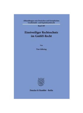 预订【德语】Einstweiliger Rechtsschutz im GmbH-Recht.: