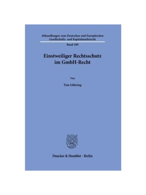 预订【德语】Einstweiliger Rechtsschutz im GmbH-Recht.: