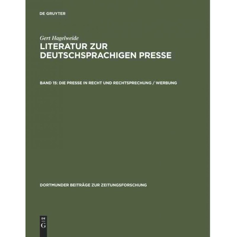 按需印刷不退不换DEG Die Presse in Recht und Rechtsprechung   Werbung[9783598234842]