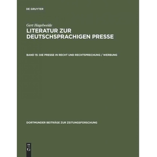 按需印刷不退不换DEG Die Presse in Recht und Rechtsprechung   Werbung[9783598234842]