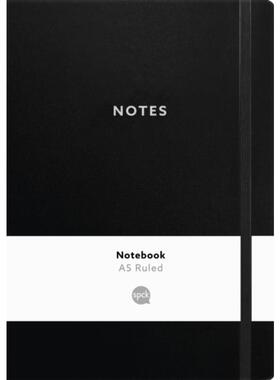 预订不退不换A5 Black Notebook:Cased with elastic 笔记本 日记本