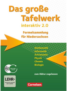 预订【德语】 Das große Tafelwerk interaktiv 2.0 - Formelsammlung für die Sekundarst[9783060016150]