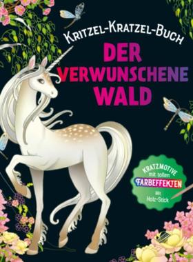 预订【德语】 Der verwunschene Wald - Kritzel-Kratzel-Buch. Mit Bambus-Stick:Zauberhafte Kratzmot