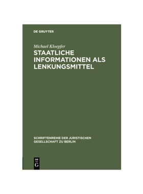 预订【德语】Staatliche Informationen als Lenkungsmittel:Dargestellt insbesondere am Problem beh?rdlicher Warnungen und E