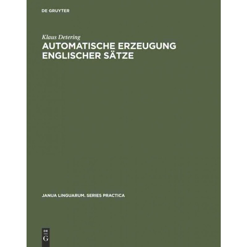 按需印刷不退不换DEG Automatische Erzeugung englischer S?tze[9783110999921]