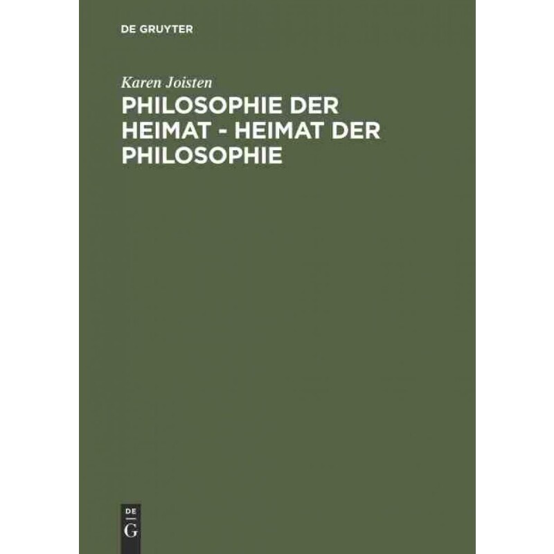 按需印刷不退不换DEG Philosophie Der Heimat Heimat Der Philosophie[9783050038384]