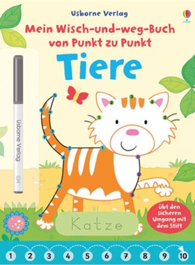 预订【德语】 Mein Wisch-und-weg-Buch von Punkt zu Punkt: Tiere[9781782328490]