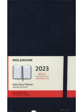 预订【德语】 Moleskine 12 Monate Tageskalender 2023, Large/A5, Saphir[8056420859607]