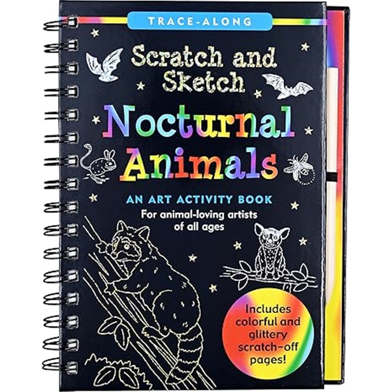 现货  刮刮素描书SCRATCH & SKETCH NOCTURNAL ANIMALS[9781441344717] 英文原版 儿童手工DIY 创意趣味书