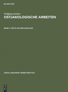 按需印刷DEG Ostjakologische Arbeiten, Band 3, Texte aus dem Nachlass[9783110114836]