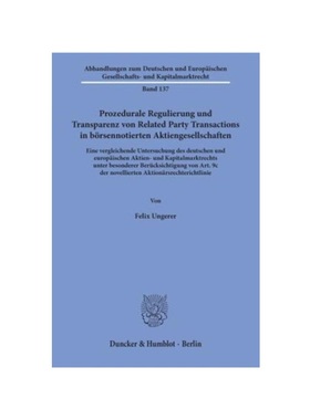 预订【德语】Prozedurale Regulierung und Transparenz von Related Party Transactions in b?rsennotierten Aktiengesellschaft