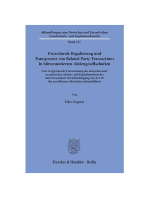 预订【德语】Prozedurale Regulierung und Transparenz von Related Party Transactions in b?rsennotierten Aktiengesellschaft