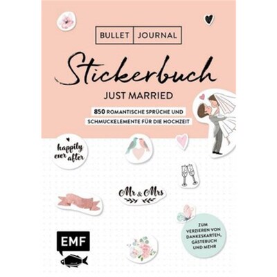 预订【德语】Bullet Journal - Stickerbuch Just married: 850 romantische Sprüche und Schmucke