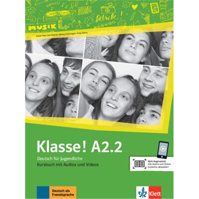 预订不退不换德语 Klasse! A2.2 Kursbuch mit Audios und Videos online[9783126071345]