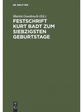 按需印刷DEG Festschrift Kurt Badt zum siebzigsten Geburtstage[9783111137056]