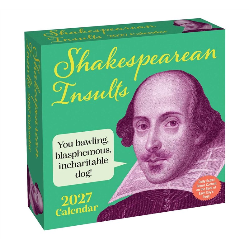 现货 莎士比亚2027日历 SHAKESPEAREAN INSULTS 2027 DAY-TODAY CALENDAR 英文原版 上海外文 9798881606756