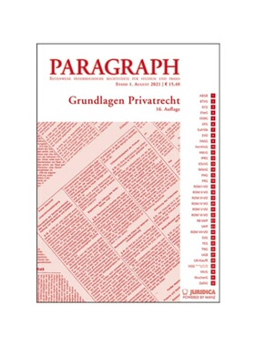 预订不退不换德语Paragraph - Grundlagen Privatrecht:16. Auflage