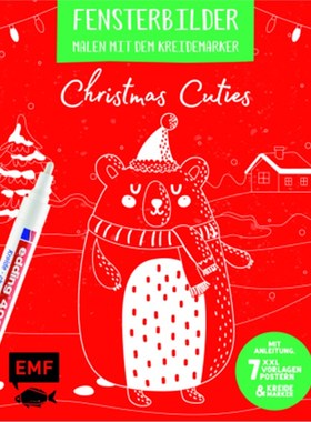 预订【德语】Vorlagenmappe Fensterbilder malen mit dem Kreidemarker - Christmas Cuties:Mit A