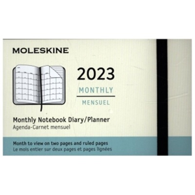 预订【德语】 Moleskine 12 Monate Monats Notizkalender 2023, Large/A5, Schwarz[8056420859997]