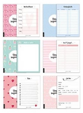 预订【德语】6 Blöcke inkl. Wochenplaner, Einkaufsliste, To Do Block/Liste, Notizblock, Kale