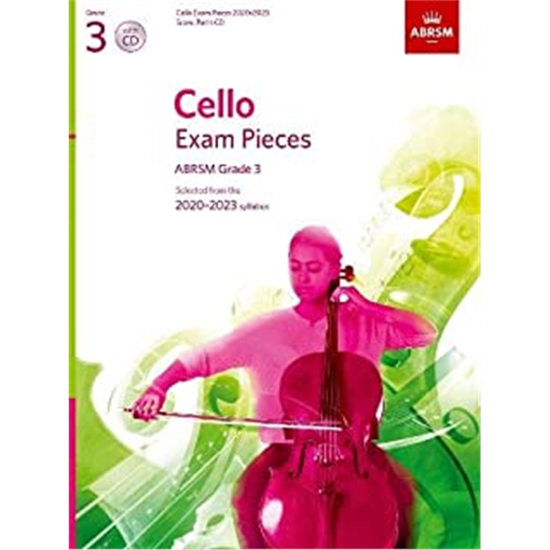 预订Cello Exam Pieces 2020-2023, ABRSM Grade 3, Score, Part & CD:Selected from the 2020-2023 syllabus