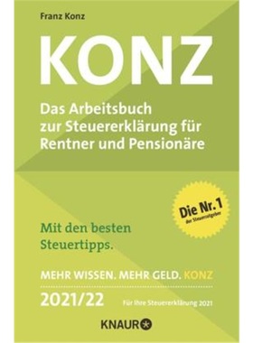 预订【德语】Konz, Das Arbeitsbuch zur Steuererklarung fur Rentner und Pensionare.[9783426791455]