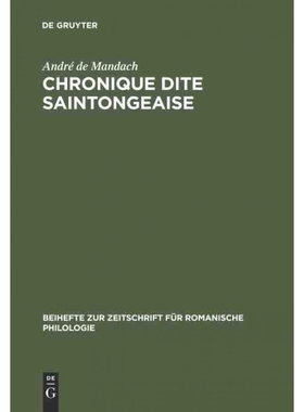 按需印刷DEG Chronique dite Saintongeaise[9783484520226]