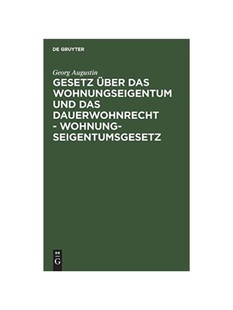 Sonderausgabe Kommen über und Dauerwohnrecht Wohnungseigentum Gesetz das der 预订 Wohnungseigentumsgesetz 德语