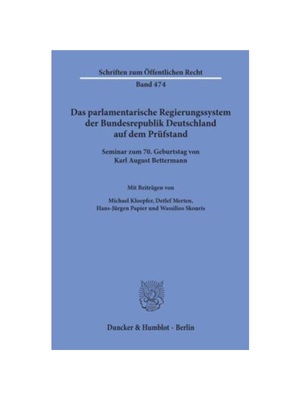 预订【德语】Das parlamentarische Regierungssystem der Bundesrepublik Deutschland auf dem Prüfstand.:Seminar zum 70. Geb