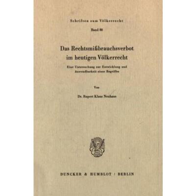 预订【德语】 Das Rechtsmi?brauchsverbot im heutigen VO