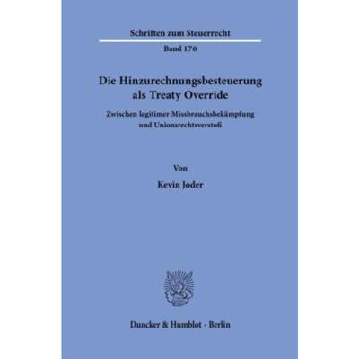 预订不退不换德语 Die Hinzurechnungsbesteuerung als Treaty