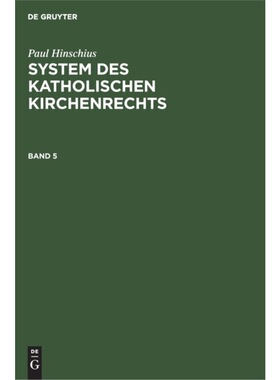 预订不退不换德语 Paul Hinschius: System des katholischen K