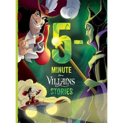 Disney精装5-Minute Villains Stories英文原版 迪士尼5分钟故事 反派人物的故事 英文读物5-8岁Cruella Maleficant Captain Hook