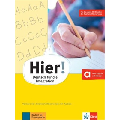 预订不退不换德语 Hier! Vorkurs für Zweitschriftlernende mit Audios online[9783126766999]