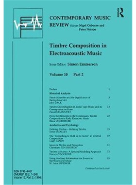预订Timbre Composition in Electroacoustic Music[9783718655724]