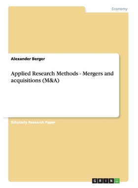 预订Applied Research Methods - Mergers and acquisitions (M&A)