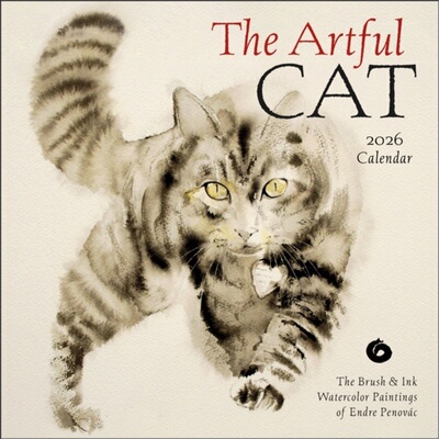 预订The Artful Cat 2026 Wall Calendar : Brush & Ink Watercolor Paintings[9781524898304]