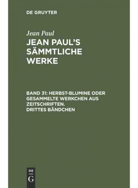 按需印刷DEG Herbst Blumine oder gesammelte Werkchen aus Zeitschriften. Drittes B?ndchen[9783111313115]