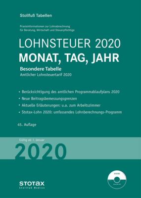 预订【德语】 Tabelle, Lohnsteuer 2020 Monat, Tag, Jahr