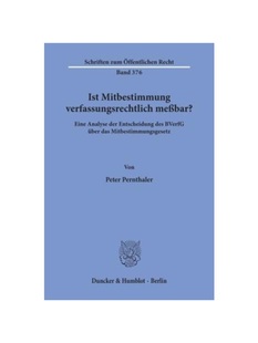 verfassungsrechtlich Analyse 德语 Mitbestimmung über Mitbestimm 预订 BVerfG me?bar? Ist Entscheidung der Eine das des