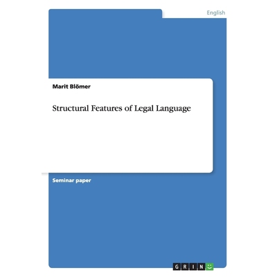 按需印刷Structural Features of Legal Language[9783668016835]