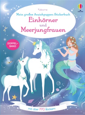 预订【德语】 Mein großes Anziehpuppen-Stickerbuch: Einhörner und Meerjungfrauen[9781789416664]