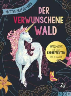 预订【德语】 Der verwunschene Wald -  Kritzel-Kratzel-Buch mit Bambus-Stick:Zauberhafte Kratzmot