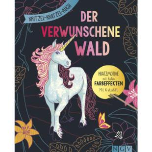 预订不退不换德语 Der verwunschene Wald -  Kritzel-Kratzel-Buch mit Bambus-Stick:Zauberhafte Kratzmot