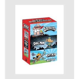 Man Pilkey Collection Hero Club 超人 神探狗 內(nèi)褲 Captain Dav 英文原版 Comic Cat Kid Dog Underpants 3本套裝