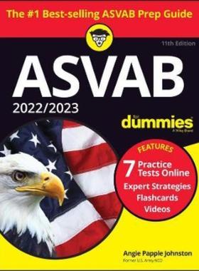 预订2022/2023 ASVAB For Dummies - Book + 7 Practice Tests Online + Flashcards + Video, 11th Edition